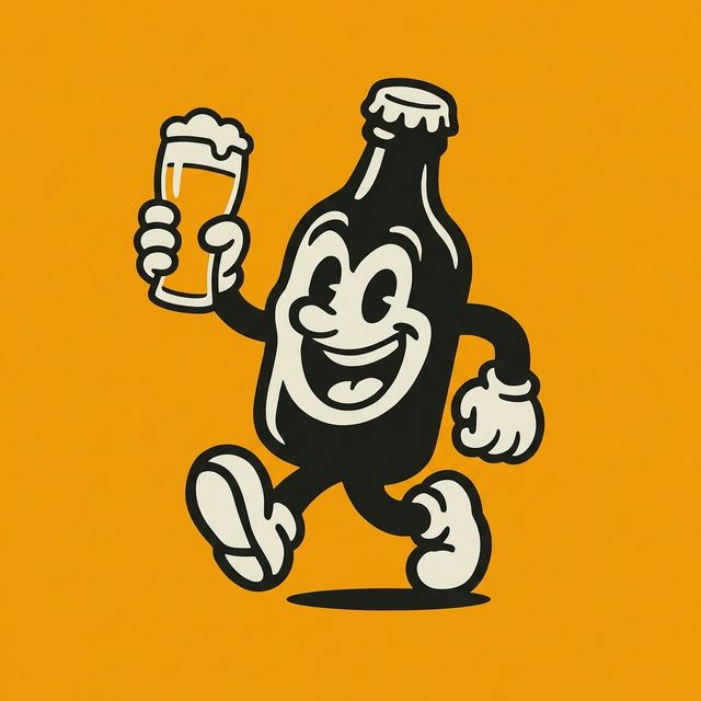 Mascota Retro Botella Bizarro